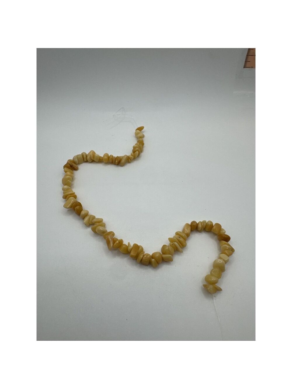 12" Strand Of Center Cut Chipped Gold Yellow Jade Jewelry Making Crafting Beads